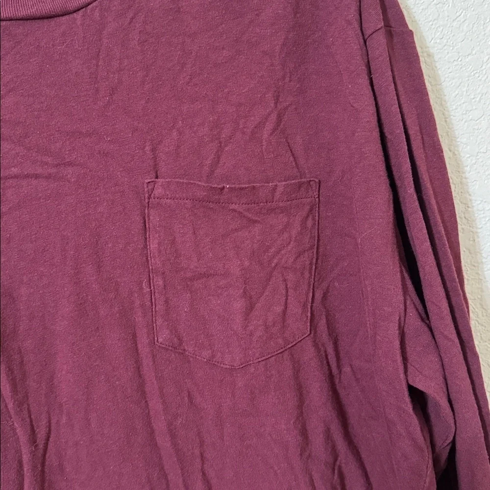 PacSun PS Basics Long Sleeve Shirt Men’s XL Burgundy Casual Basic Tee